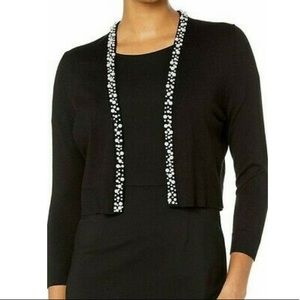 Calvin Klein- medium black sweater w/ pearls
